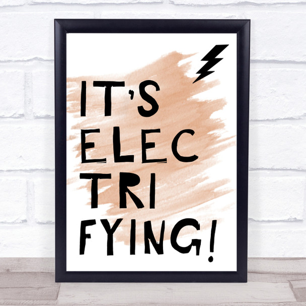 Watercolour Grease It's Electrifying Song Lyric Quote Print