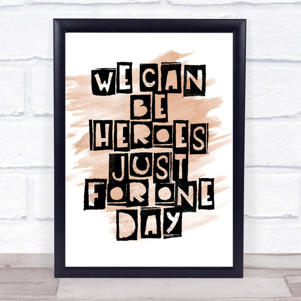Watercolour Heroes David Bowie Song Lyric Quote Print
