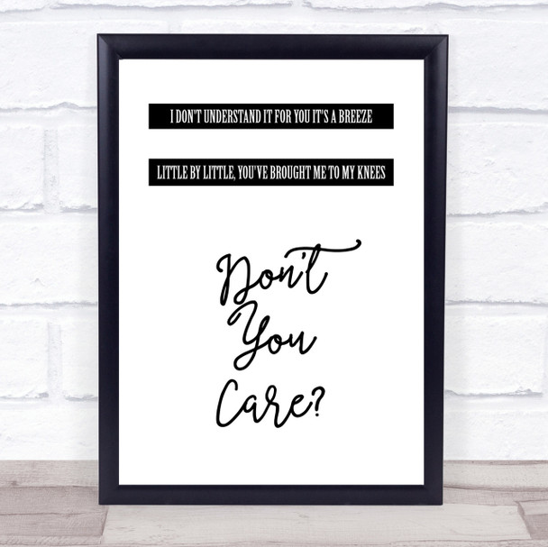 George Michael A Different Corner Care Song Lyric Quote Print
