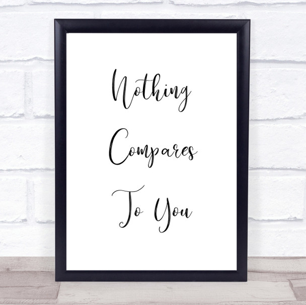 Sin?®ad O'Connor Nothing Compares 2 U Song Lyric Quote Print