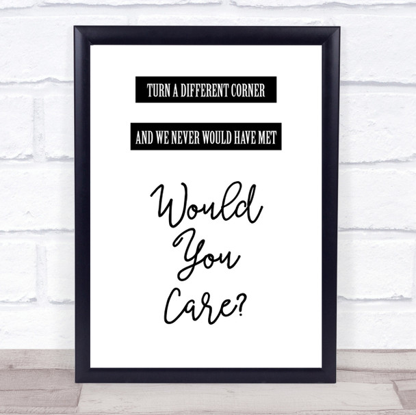 George Michael A Different Corner Song Lyric Quote Print