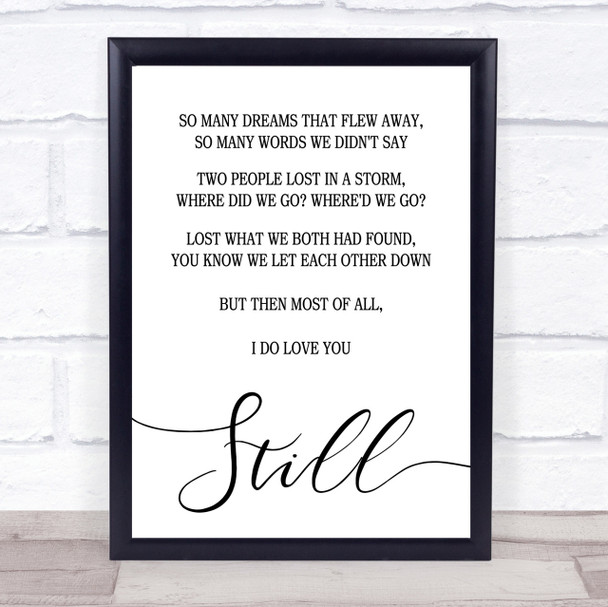 Commodores Lionel Ritchie Still Song Lyric Quote Print