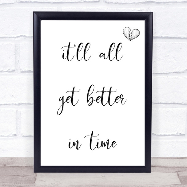 Leona Lewis Better In Time Song Lyric Quote Print