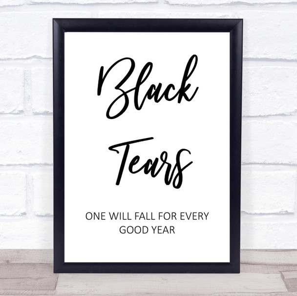 Imelda May Black Tears Song Lyric Quote Print