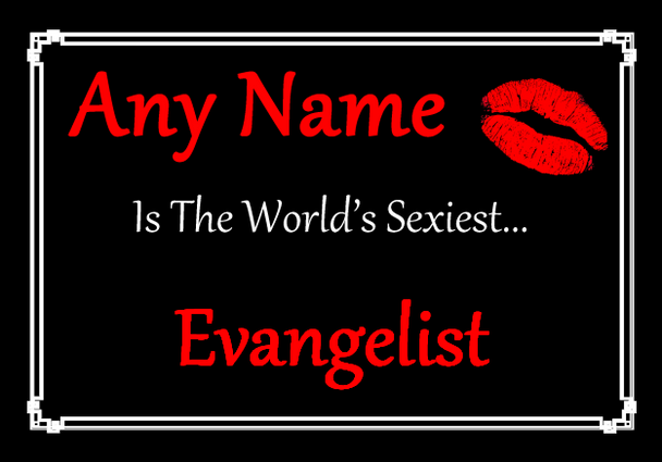 Evangelist Personalised World's Sexiest Certificate