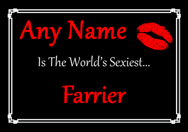 Farrier Personalised World's Sexiest Certificate