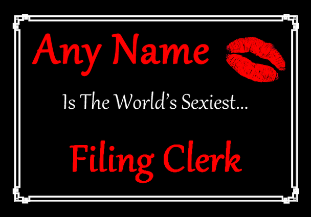 Filing Clerk Personalised World's Sexiest Certificate