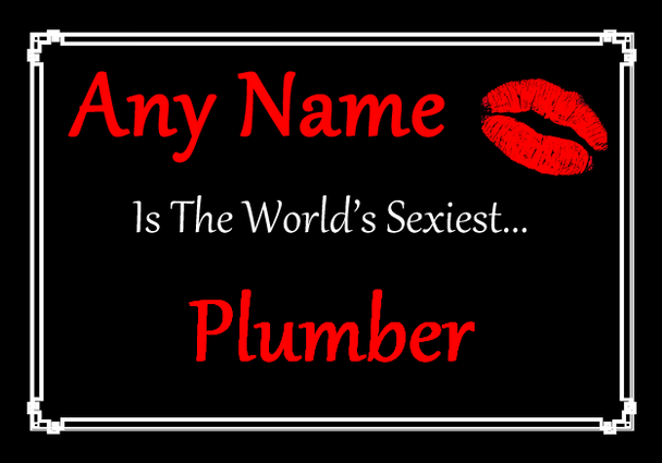 Plumber Personalised World's Sexiest Certificate