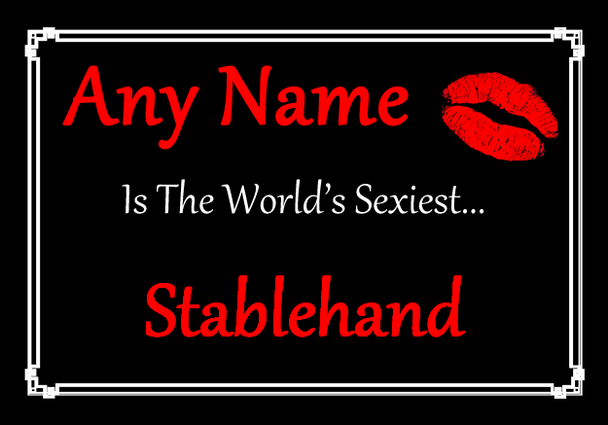 Stablehand Personalised World's Sexiest Certificate