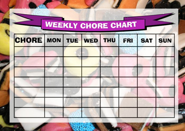 Weekly Chore Rota Task Reward Chart Liquorice Allsorts