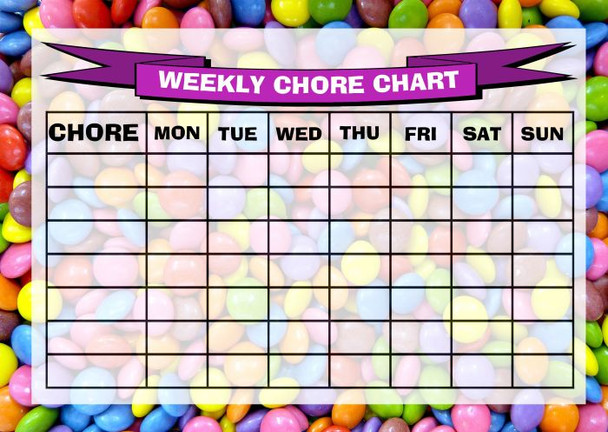 Weekly Chore Rota Task Reward Chart Smarties