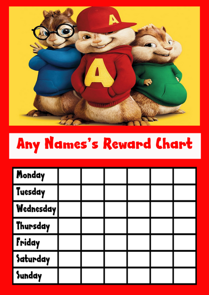 Alvin Star Sticker Reward Chart