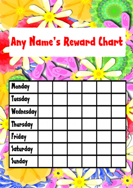 Bright Flowery Star Sticker Reward Chart