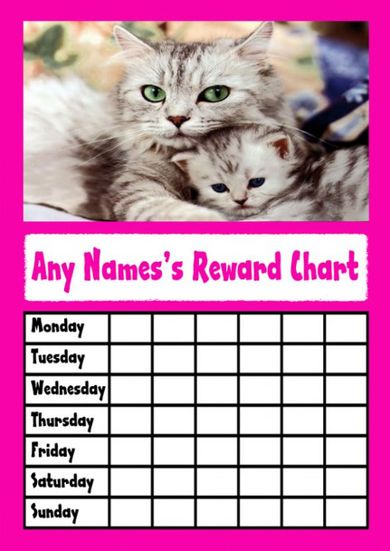 Cute Pink Kittens Star Sticker Reward Chart