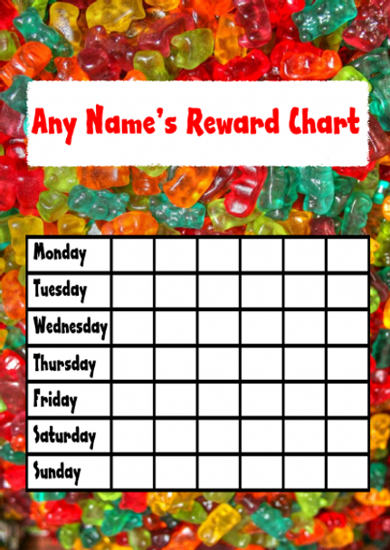 Gummy Bear Sweets Star Sticker Reward Chart