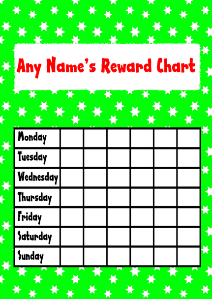Lime Green Star Sticker Reward Chart