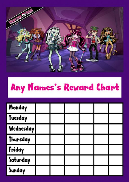 Monster High Star Sticker Reward Chart