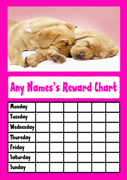 Pink Puppies Star Sticker Reward Chart