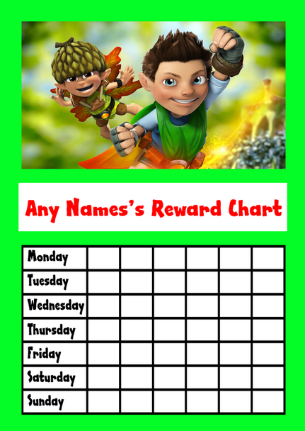 Tree Fu Tom Star Sticker Reward Chart