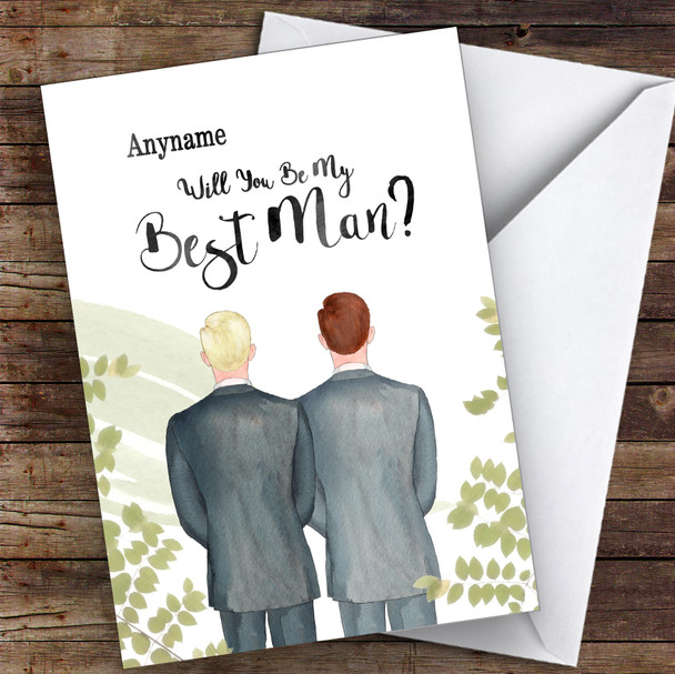 Blond Hair Ginger Hair Will You Be My Best Man Personalised Wedding Card