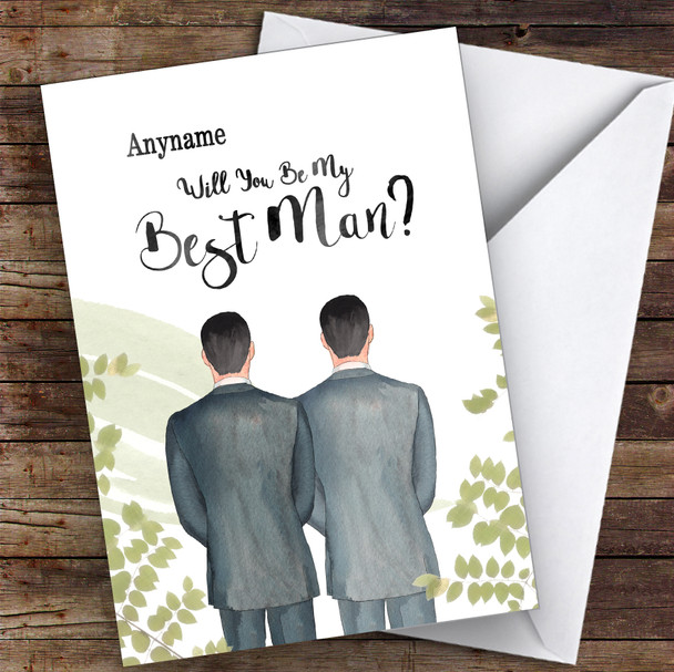 Black Hair Black Hair Will You Be My Best Man Personalised Wedding Card