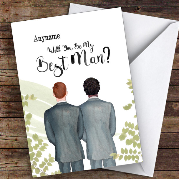 Ginger Hair Grey Hair Will You Be My Best Man Personalised Wedding Card