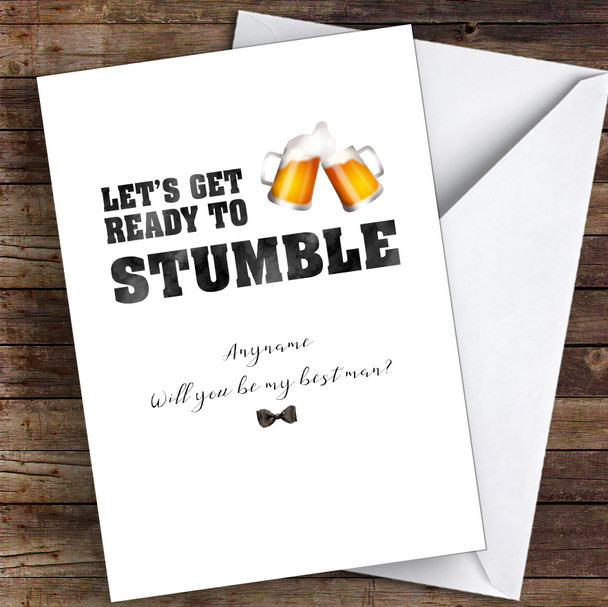 Ready To Stumble Will You Be My Best Man Personalised Wedding Card