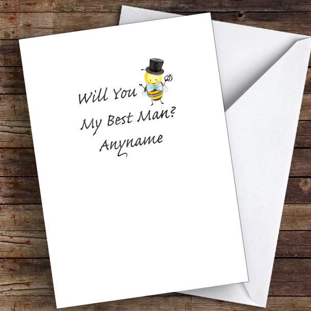 Bumble Bee Will You Be My Best Man Personalised Wedding Card