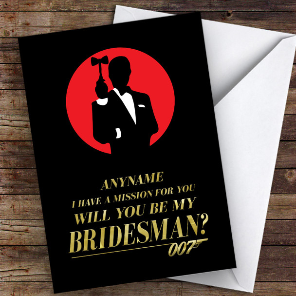 James Bond Will You Be My Bridesman Personalised Wedding Card