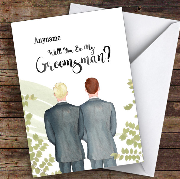 Blond Hair Ginger Hair Will You Be My Groomsman Personalised Wedding Card