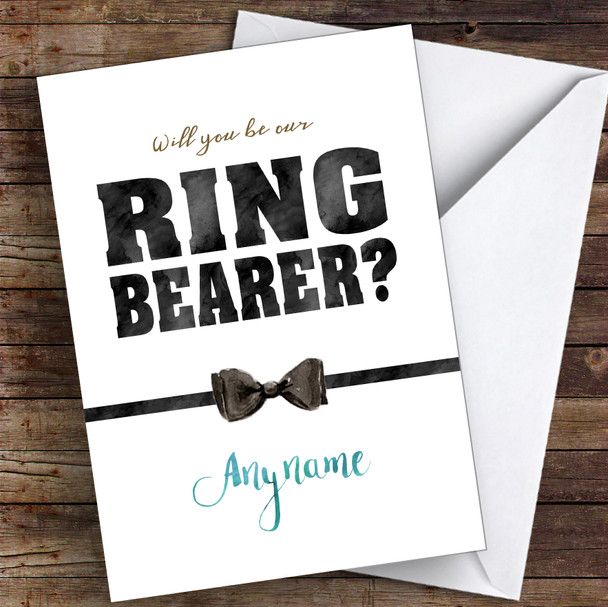 Bow Tie Will You Be My Ring Bearer Personalised Wedding Card