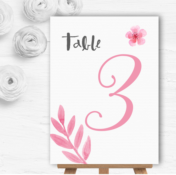 Watercolour Subtle Dusty Pink Personalised Wedding Table Number Name Cards