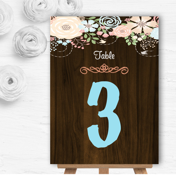 Shabby Chic Pastel And Wood Personalised Wedding Table Number Name Cards