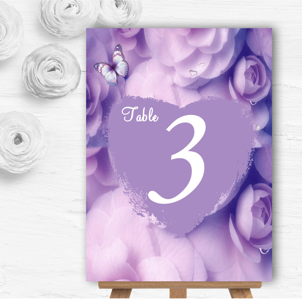 Lilac Lavender Butterfly Personalised Wedding Table Number Name Cards