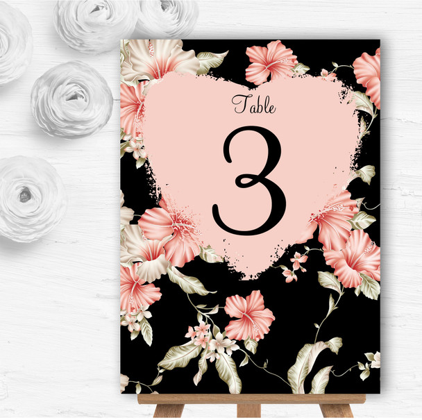 Vintage Black, Coral & Pink Stunning Wedding Table Number Name Cards