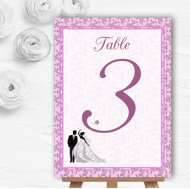 Pink Classic Vintage Personalised Wedding Table Number Name Cards