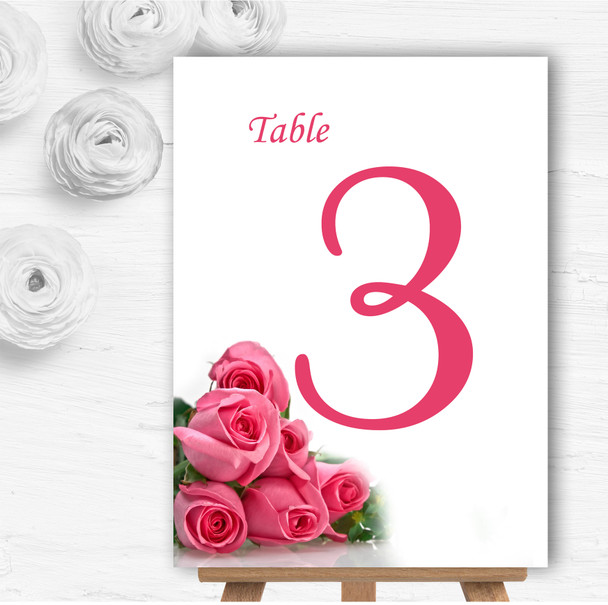 Pink Pretty Roses Personalised Wedding Table Number Name Cards