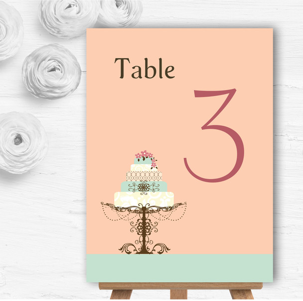 Classical Cake Personalised Wedding Table Number Name Cards