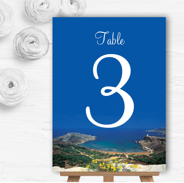 Malta Abroad Personalised Wedding Table Number Name Cards