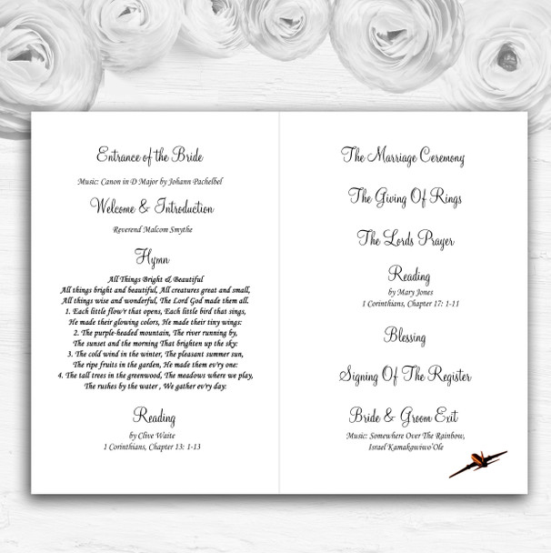 Plane In The Sky Sunset Jetting Off Abroad Wedding Double Cover Order Of Service