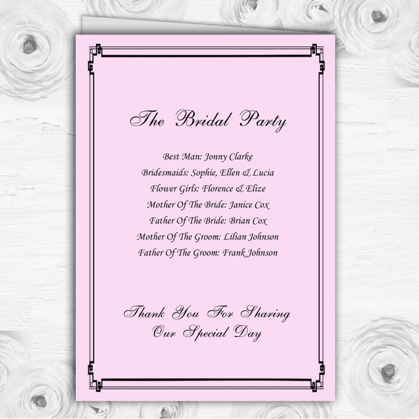 Vintage Telegram Elegant Pink Personalised Wedding Double Cover Order Of Service