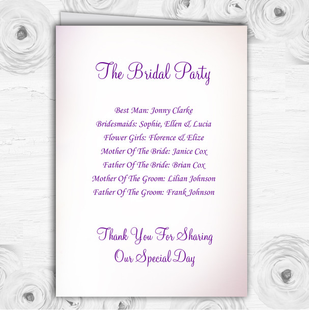 Purple Beautiful Lily Flower Personalised Wedding Double Cover Order Of Service