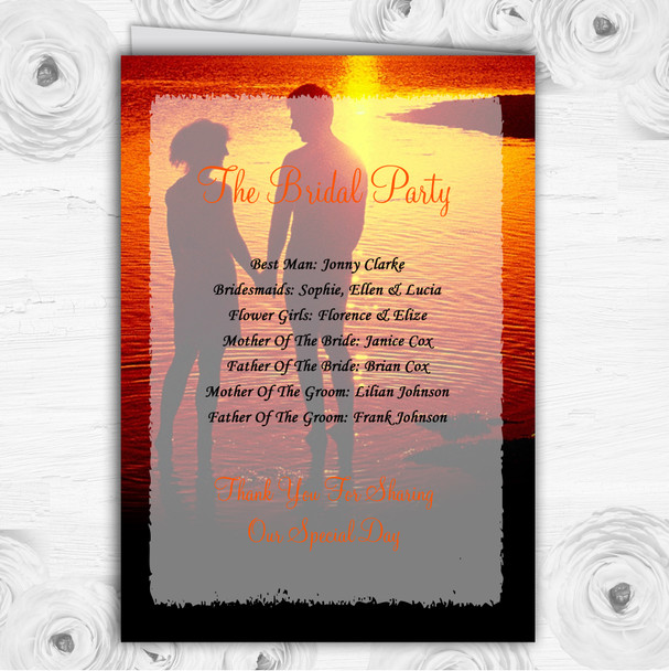 Couple On The Beach At Sunset Jetting Off Abroad Wedding Cover Order Of Service