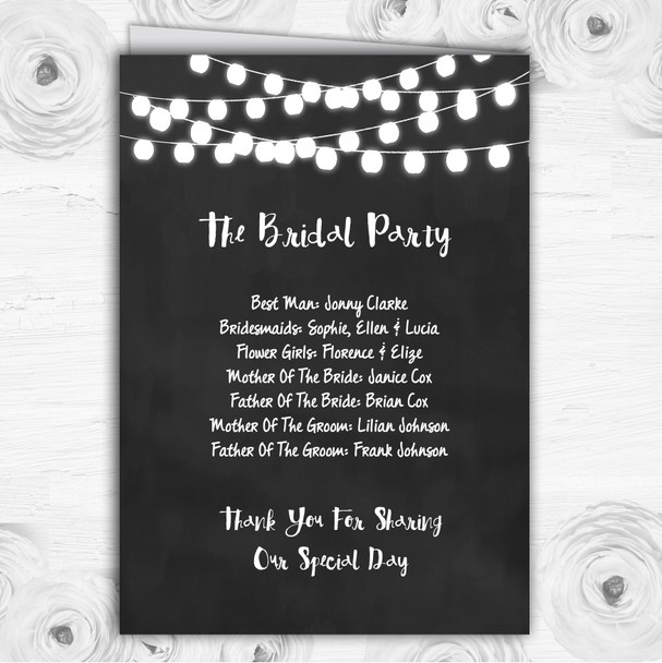 Chalk Style and Lights Watercolour Wedding Double Sided Cover Order Of Service