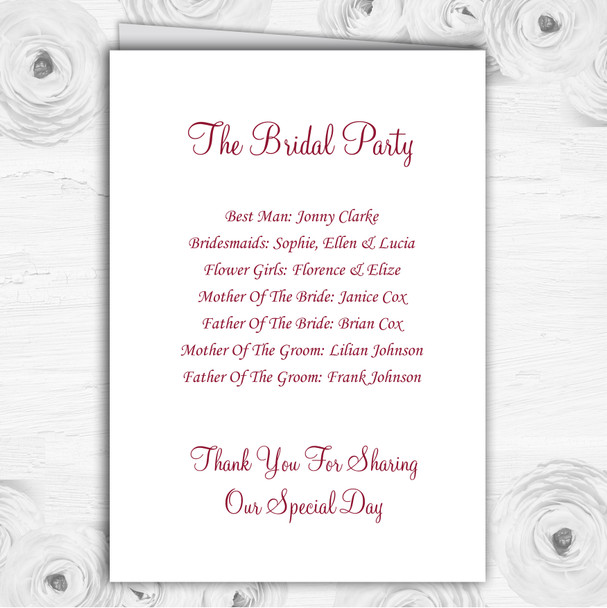 Pink Rose Pearl Rings Personalised Wedding Double Sided Cover Order Of Service