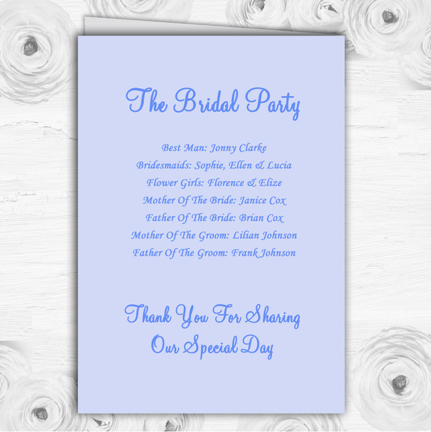 Twinkling Blue Lights Personalised Wedding Double Sided Cover Order Of Service