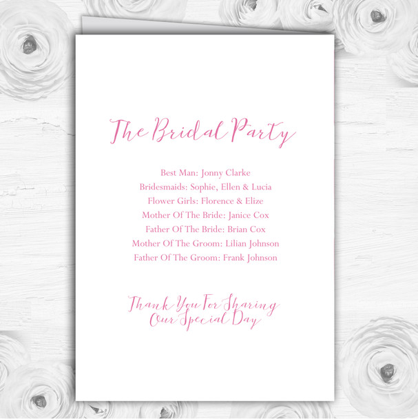 Warm Pink Watercolour Personalised Wedding Double Sided Cover Order Of Service