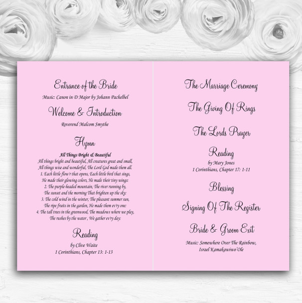 Colourful Cute Love Hearts Personalised Wedding Double Cover Order Of Service
