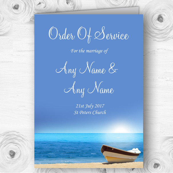 Beach Married Abroad Personalised Wedding Double Sided Cover Order Of Service