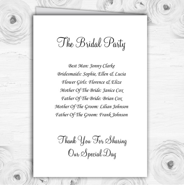 Classy White Lily Pretty Personalised Wedding Double Cover Order Of Service